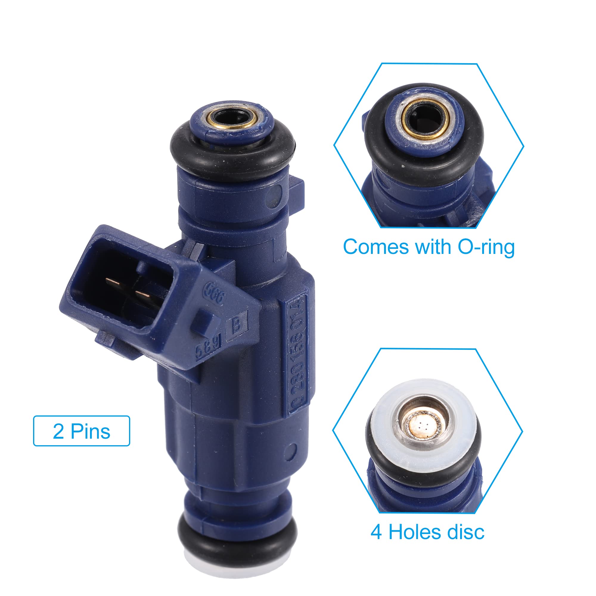 X AUTOHAUX 6uds 0280156014 Combustible Inyector 2 Pasadores Reemplazo para Auto Vehículo