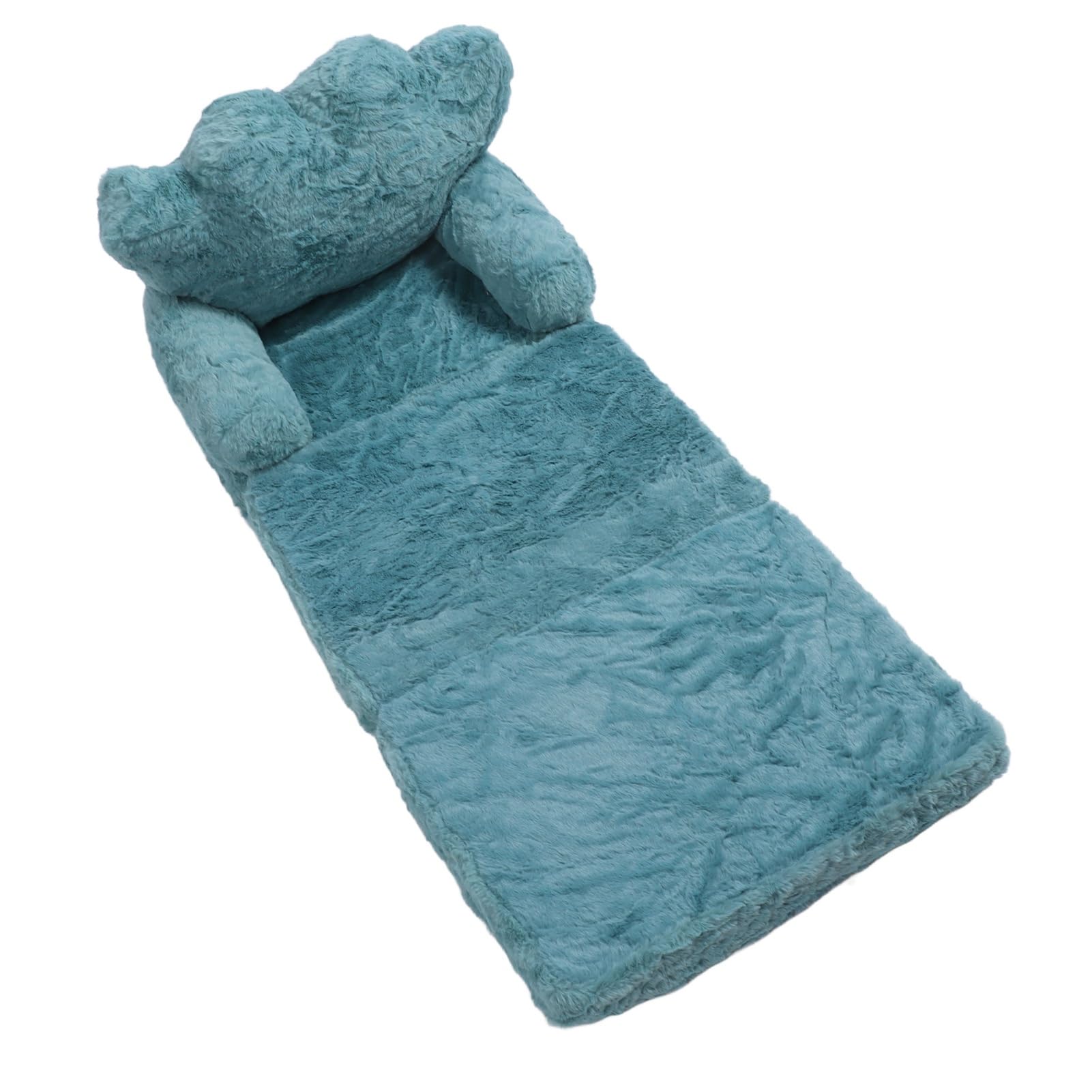 Mingzhe Krzesełko dla Dzieci Urocza Rozkładana Kanapa Zielona Miękka Tkanina Sofa PP Bawełna Lekka Składana z Wzorem w koronę do Czytania w Przedszkolu