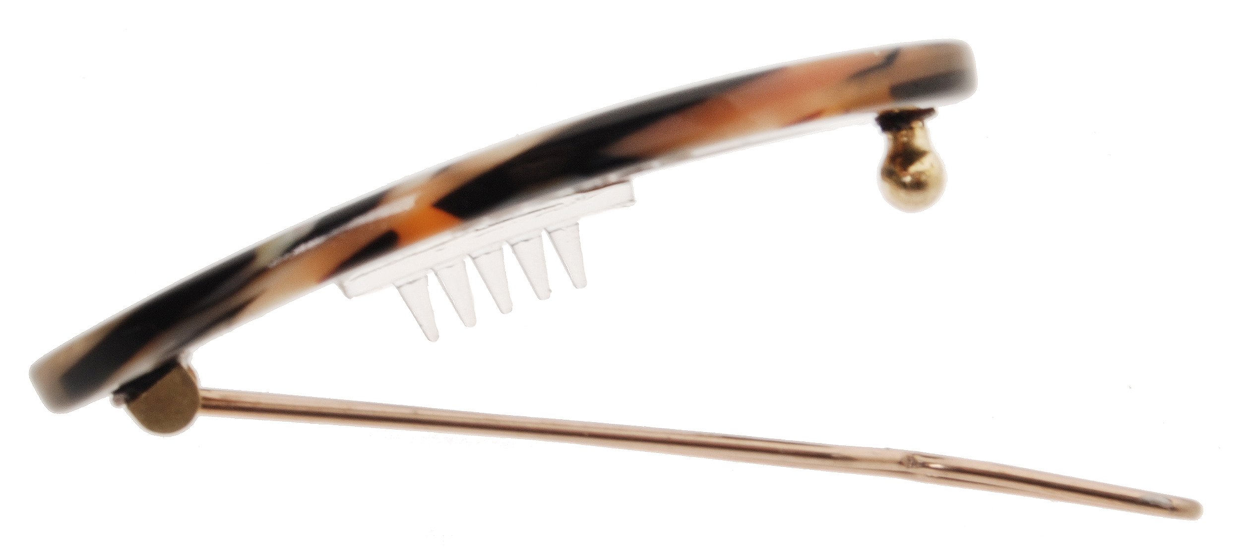Narrow Oval Tige Boule Barrette Cellulose Acetate Chic Classic for Thin Hair Amazon.com : France Luxe New Cutout Oval Tige Boule Barrette  main image 4