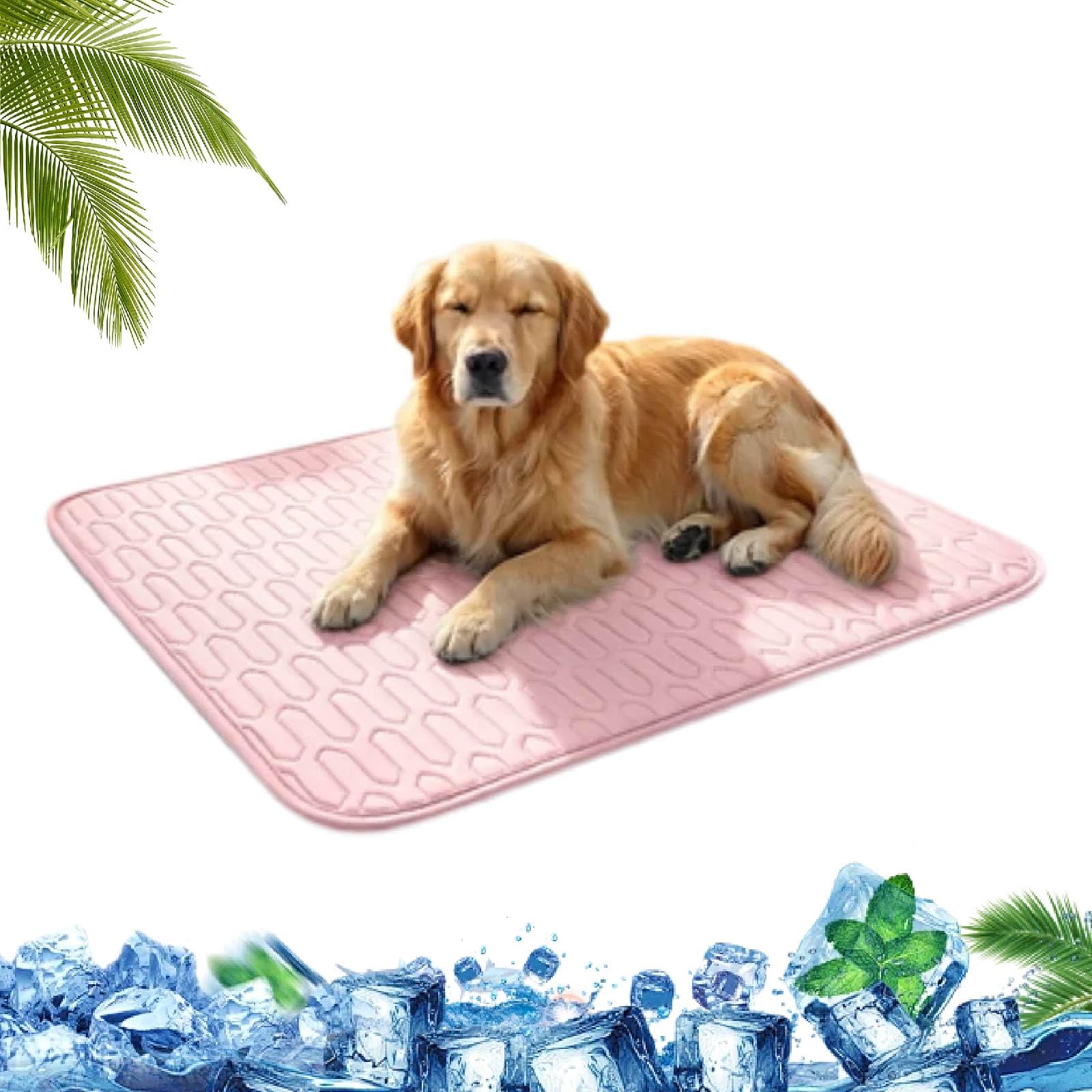 UZIPZ Self-Cooling Dog Mat Large for Car and Garden (Pink, 70 * 55cm)