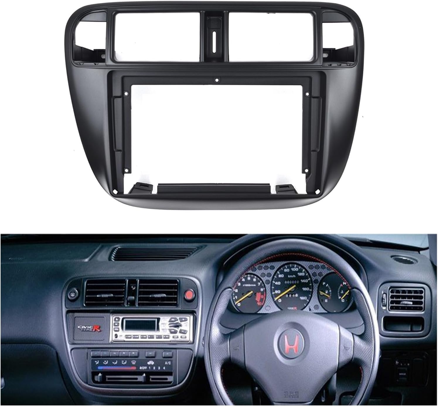 Fits for Honda Civic (EJ/EK/EM) 1995-2001 Right Hand Drive Car Radio Stereo Fascia Frame Panel Trim 9 inch Double DIN Dash Installation Mounting Kit