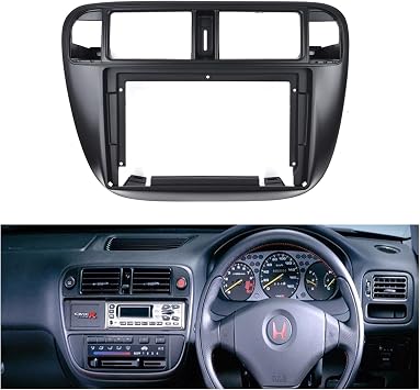 Fits for Honda Civic EJ/EK/EM 1995-2001 Right Hand Drive Car Radio Stereo Fascia Frame Panel Trim 9 inch Double DIN Dash Installation Mounting Kit