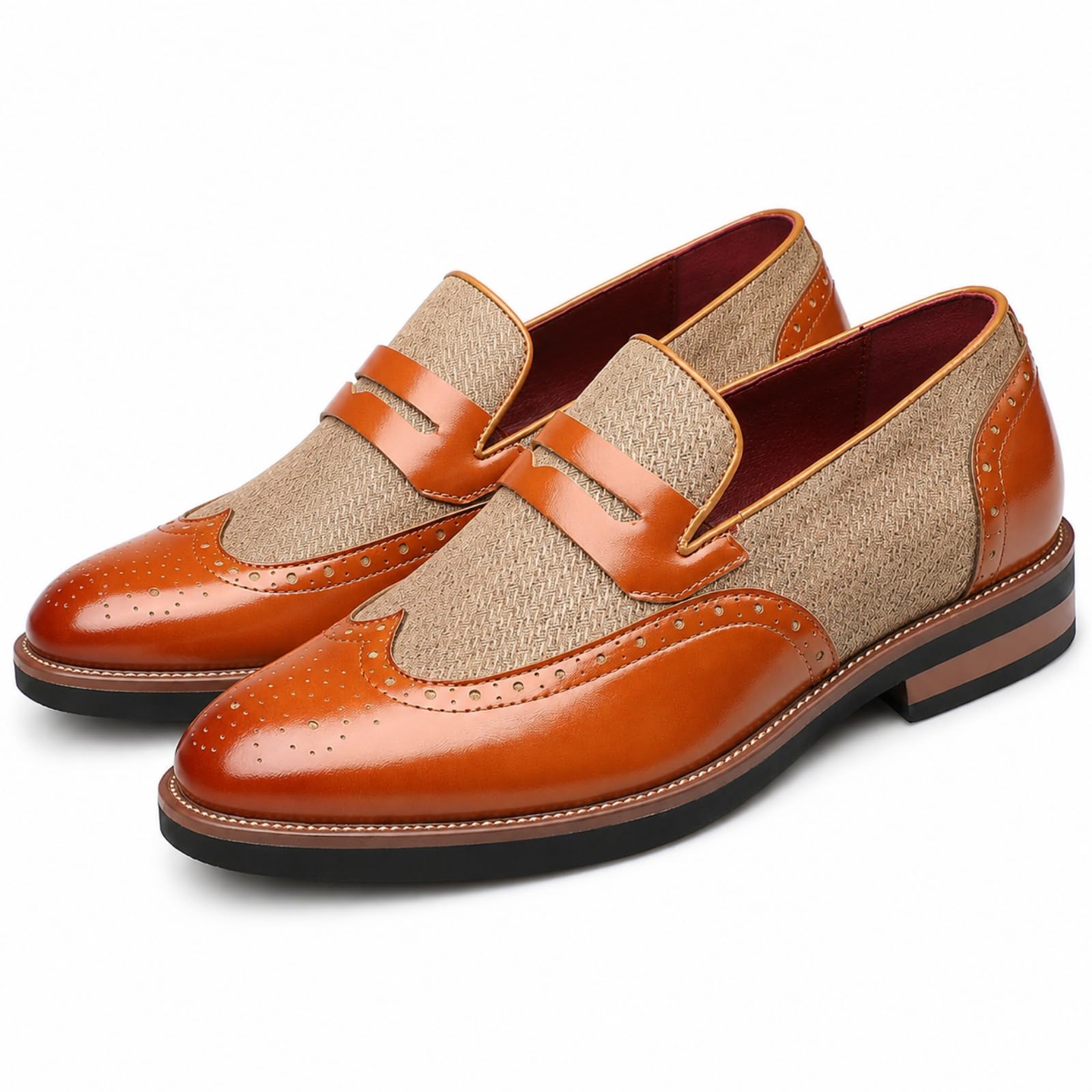 Hixingo Scarpe Stringate Uomo in Pelle | Scarpe Eleganti da Abito comoda Design classico ideale per ufficio, lavoro, matrimoni, cerimonie ed eventi formali