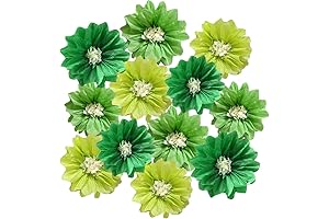 Green Paper Flowers: Stunning 8-10" Wall Decor for Any Occasion