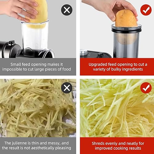 Miniatura 2 de Cortador eléctrico de verduras 5 en 1, rallador de queso eléctrico de 300 W, tirador de ensalada, control fácil de un toque, rallador eléctrico para