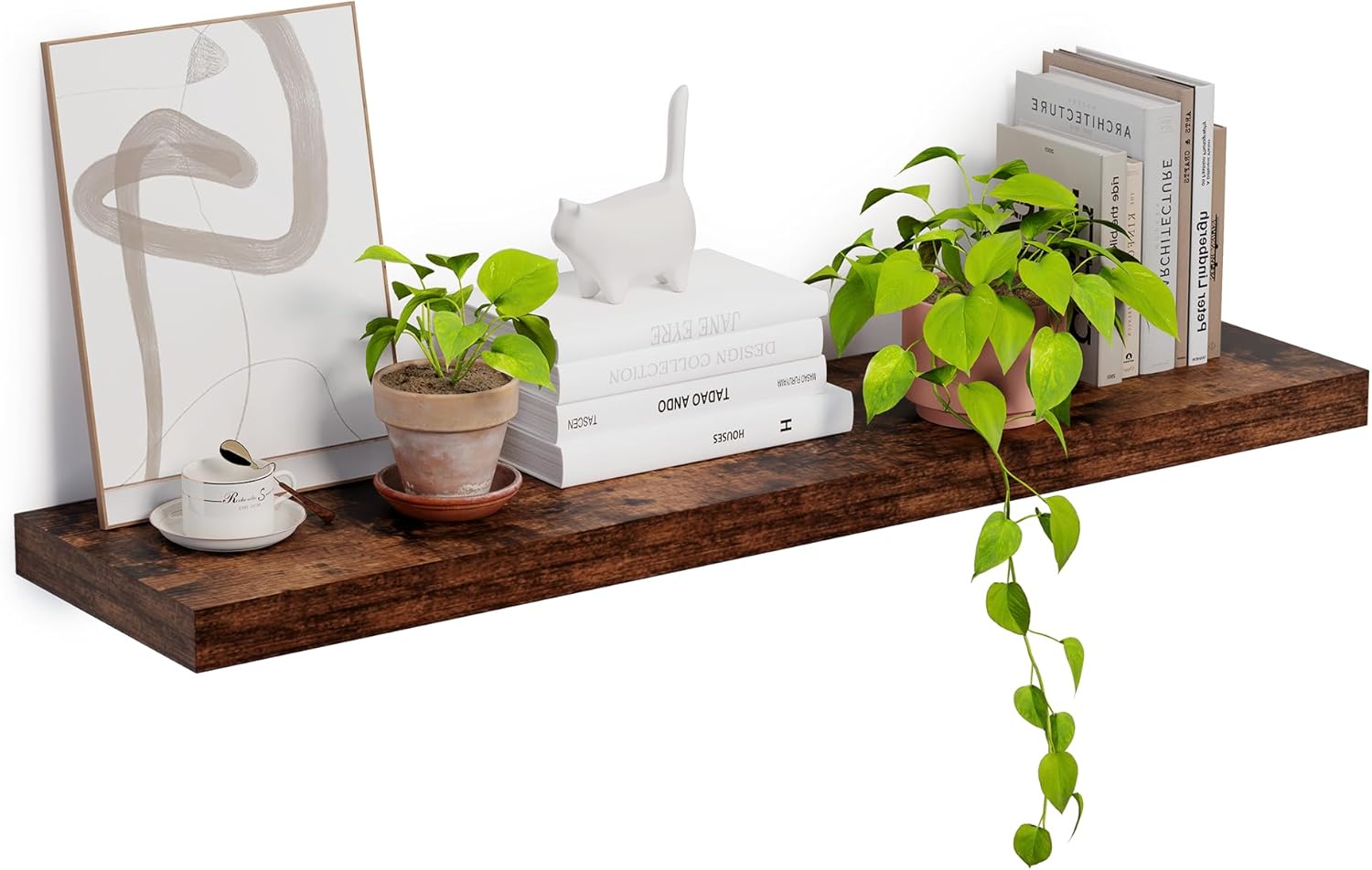 Heimlove 12 Inch Deep Floating Shelves, 48 x 12 inches Long