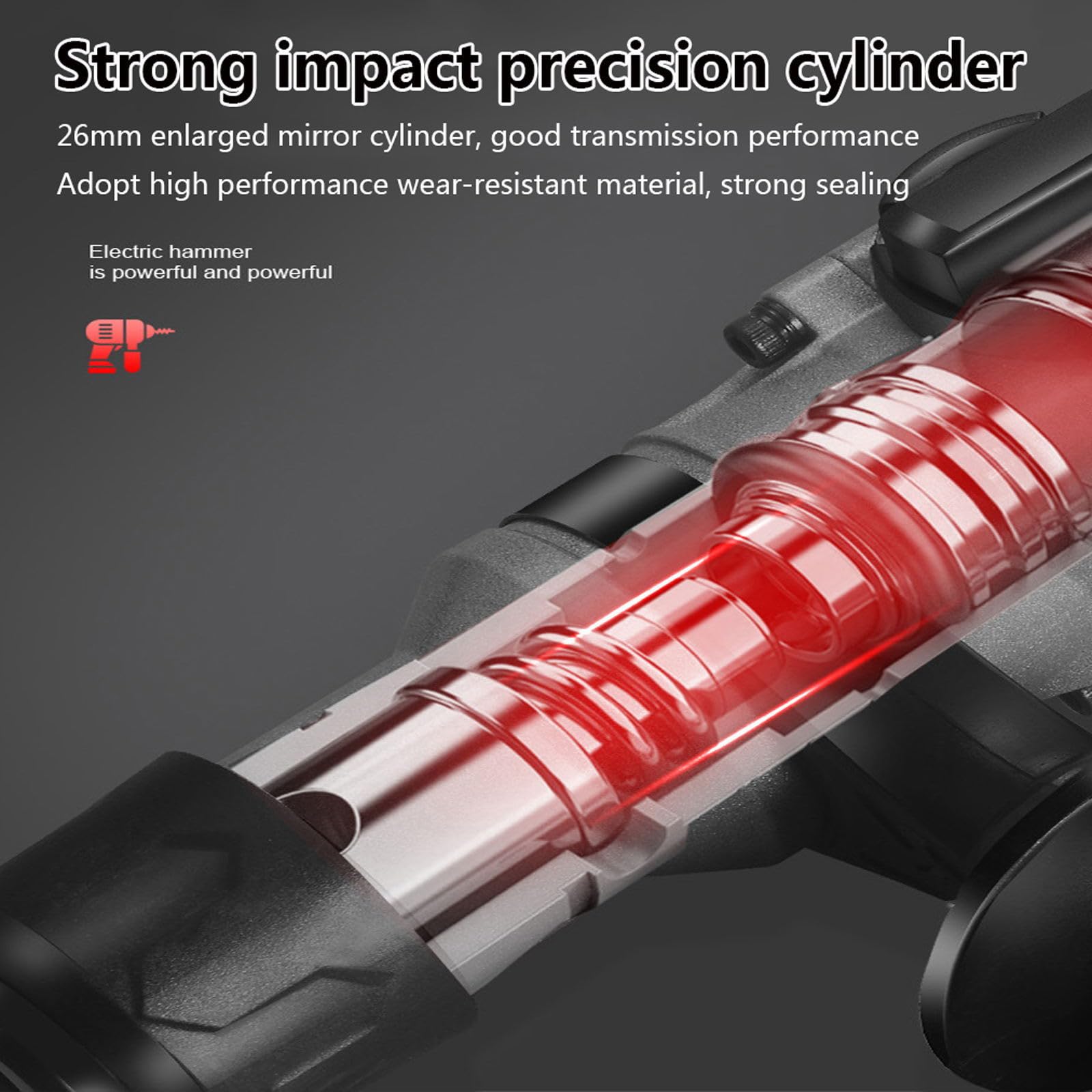 Taladro Percutor Eléctrico De 1800W, Taladro De Impacto Eléctrico De Velocidad Variable De 4500Rpm, Taladro con Cable con Mango Giratorio De 360°, para Perforar Ladrillo, Madera, Acero, Hormigón