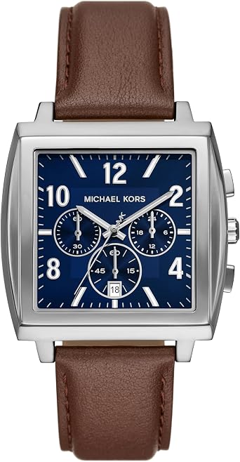 Michael Kors Mens Rhys Chronograph Brown Leather Watch Model MK9231