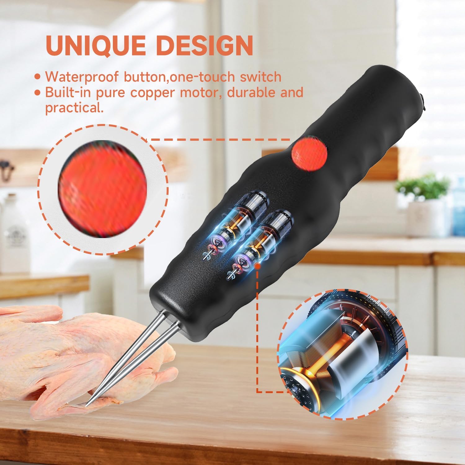 Electric Chicken Plucker Machine - Quick Handheld Poultry Plucker for Chicken, Duck, Goose, Portable Rechargeable Waterproof Feather Remover Saves Time & Effort (2-Pack, Black)