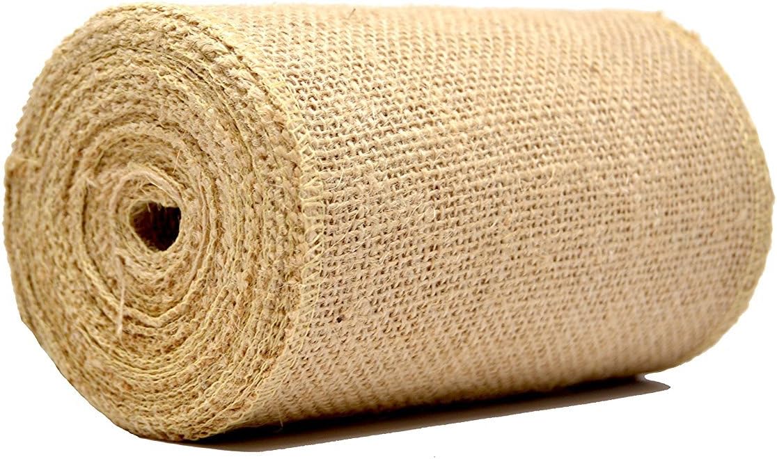 6 Inch Wide Rustic Wedding Natural Jute Ribbon Burlap Fabric Hessian Linen Roll Gift Wrap Tablecloth Wedding Decorative Accessories