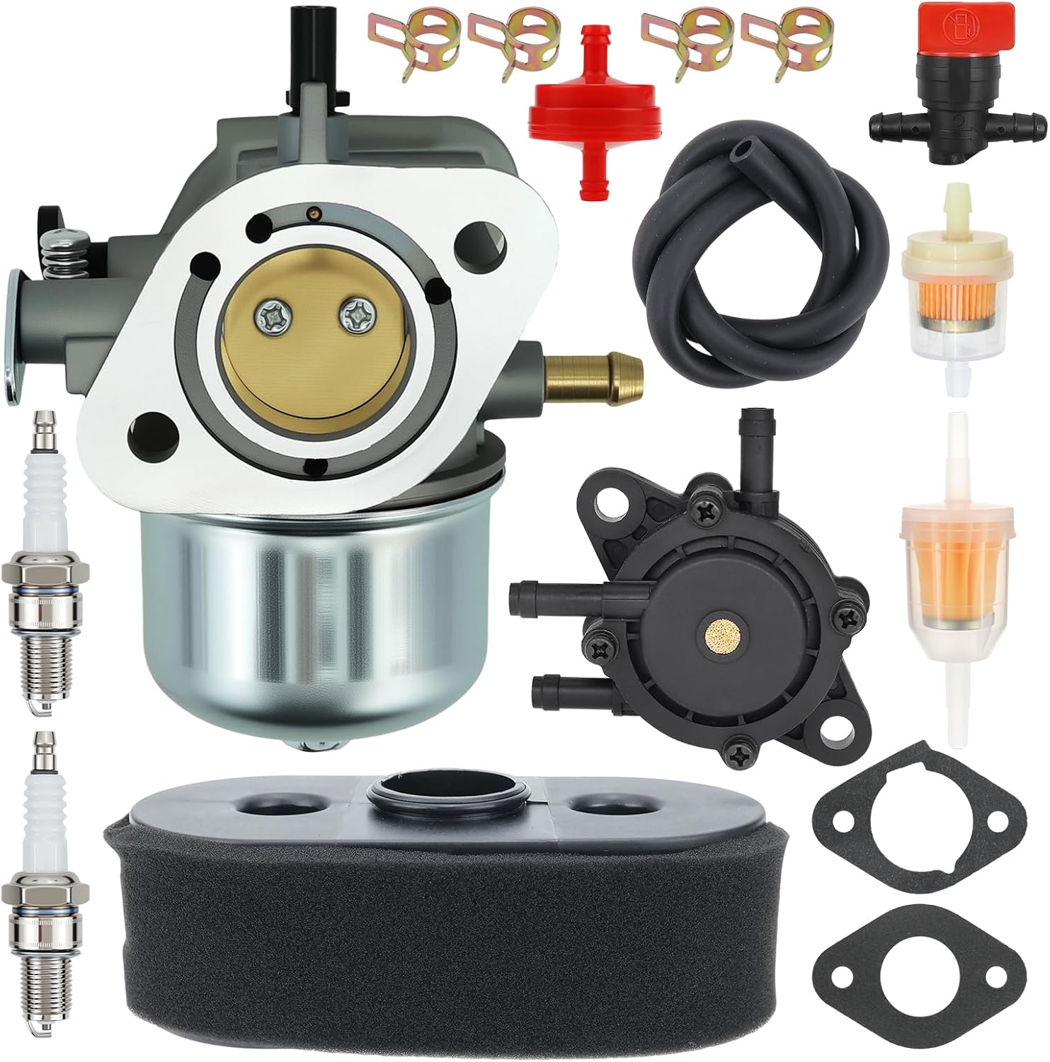 15004-7054 Carburetor Fit for Kawasaki FH430V FH381V FH541V FS481V Engine Carb Replace 15003-7061 15003-7047 15004-7057 15003-7107 15003-7054 with Air Filter Fuel Pump