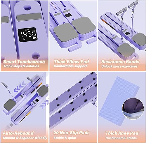 Miniatura 7 de Upgraded Pilates Reformer Machine - 6-in-1 Fitness Board & Pilates Equipment Set with Ab Workout Equipment, Multifunctional Push-Up Board,