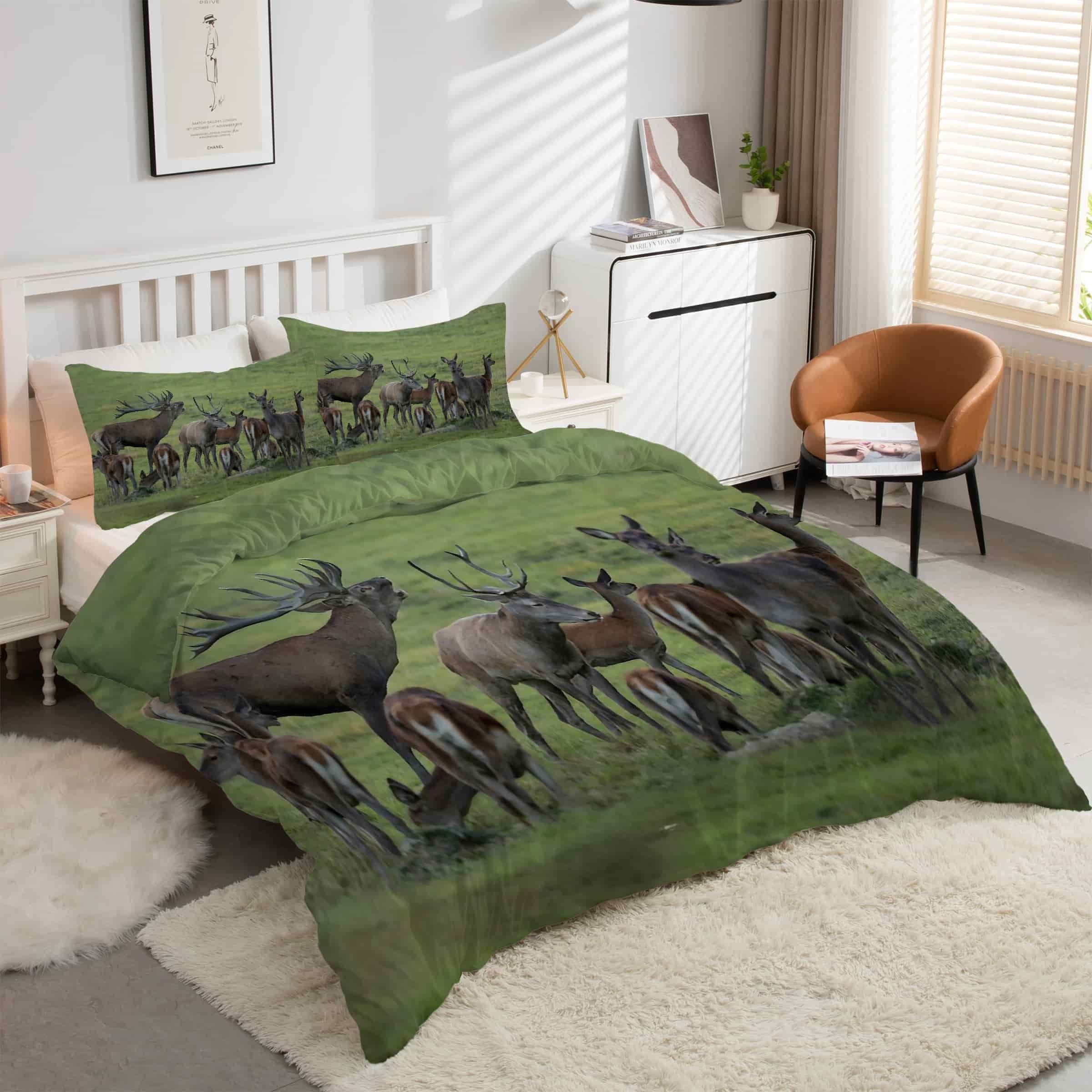 Housse de couette 220x240 douce PrairieCerf Sika contre les nuits agitées
