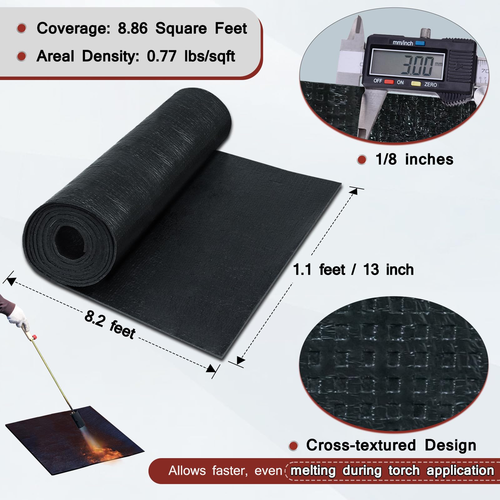 BXI SBS, membrana impermeabilizzante bituminosa modificata, 33 cm x 20 m, materiale flessibile per coperture in asfalto, sigillante lampeggiante autorigenerante, fondazione per tetto esterno e scudo