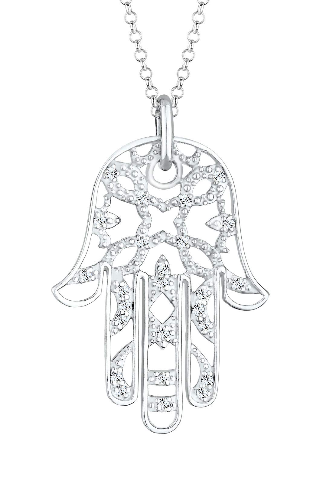 ElliPremium Women's Premium Necklace Hamsa Hand with Crystals