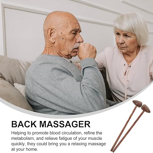 Miniatura 3 de Healifty Martillo de cuerno de cordero, 2 martillos de masaje de madera para en casa, herramientas de gong, terapia de punto de activación y