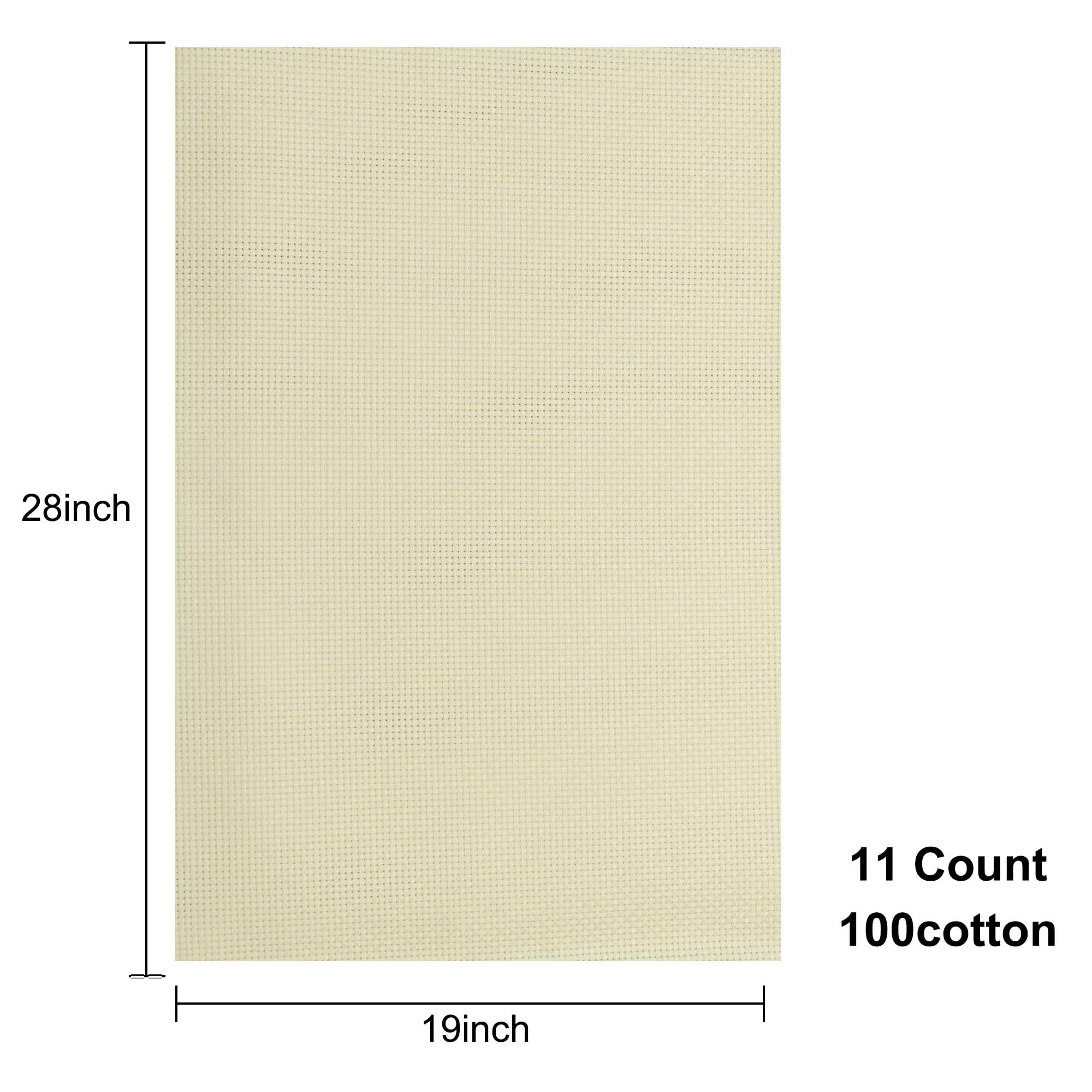 Aida Cloth 11 Count Cross Stitch Fabric,19×28inch (11CT,Off White)