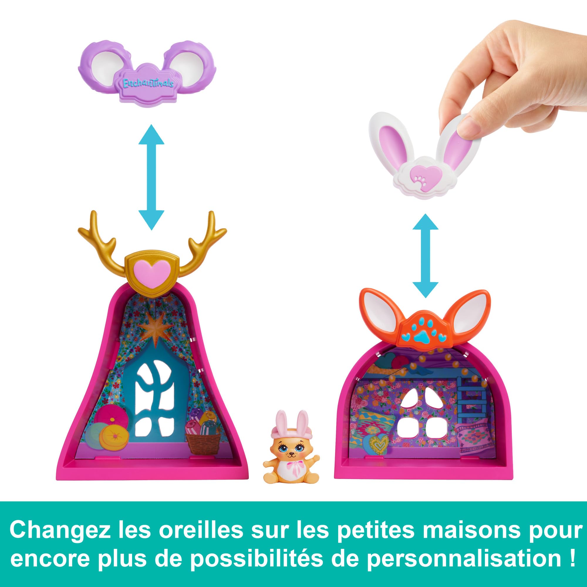 Enchantimals La Maison de l’Amitié Coffret avec mobilier, 1 poupée et Son Animal de Compagnie, Maison de poupée avec 7 Zones de Jeu et 24 Accessoires, HXL53