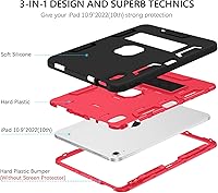 Vista 2 de GUAGUA Funda compatible con iPad de 10.9 pulgadas 2022 con soporte resistente 3 en 1, a prueba de golpes, antiarañazos, para iPad de 10.9 pulgadas