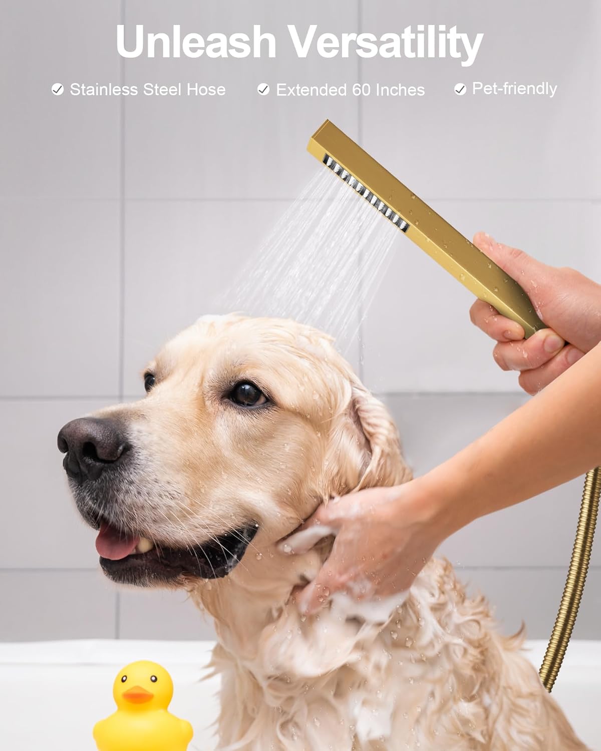 10 Inch Shower Faucet Set, High Pressure Rainfall Shower Head and Handheld Sprayer Combo, Brushed Gold
