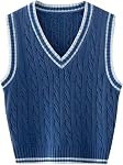 Womens Sweater Vest V Neck Sleeveless Casual Knit Pullover Tops