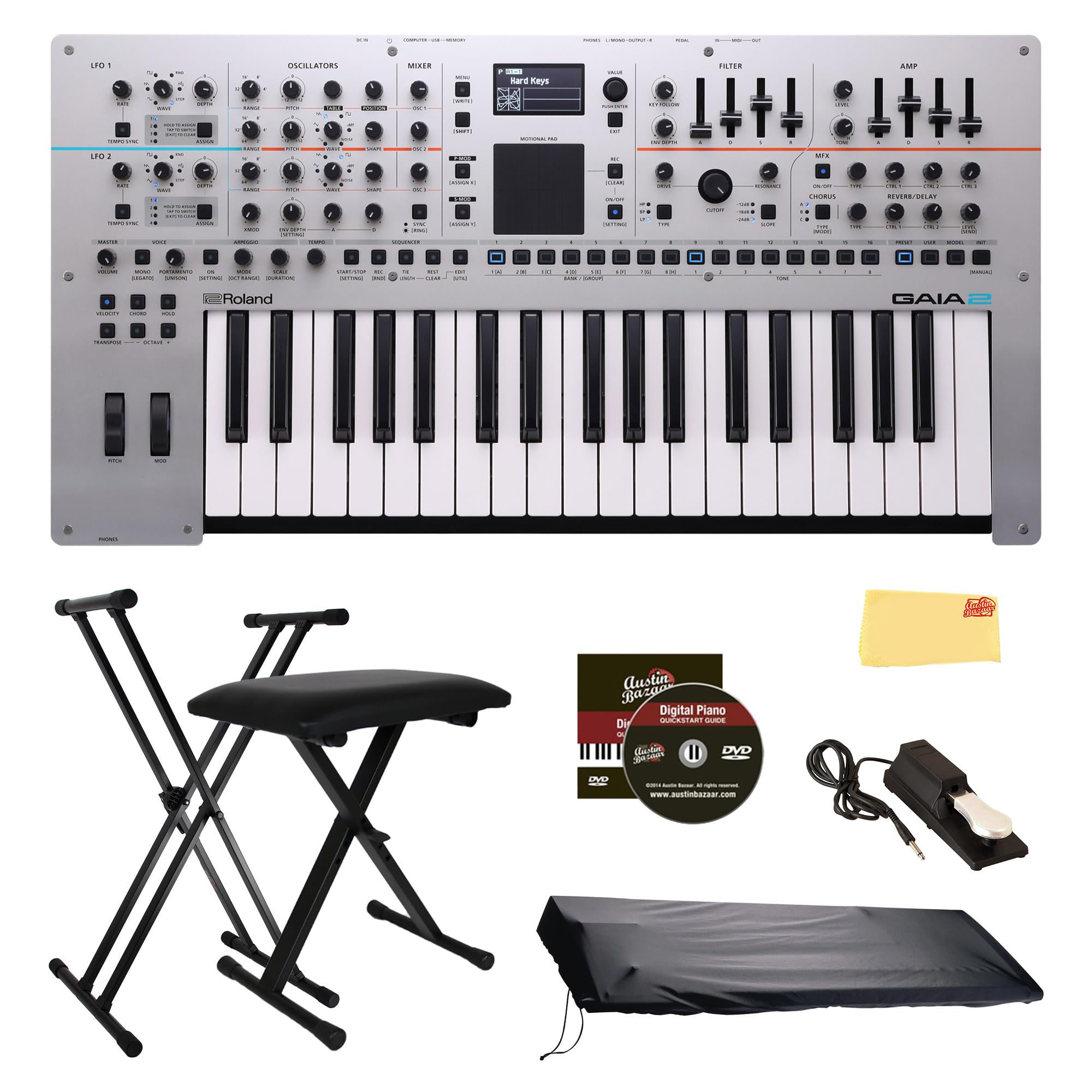 Amazon.com: Roland GAIA 2 Synthesizer Bundle with Adjustable Stand