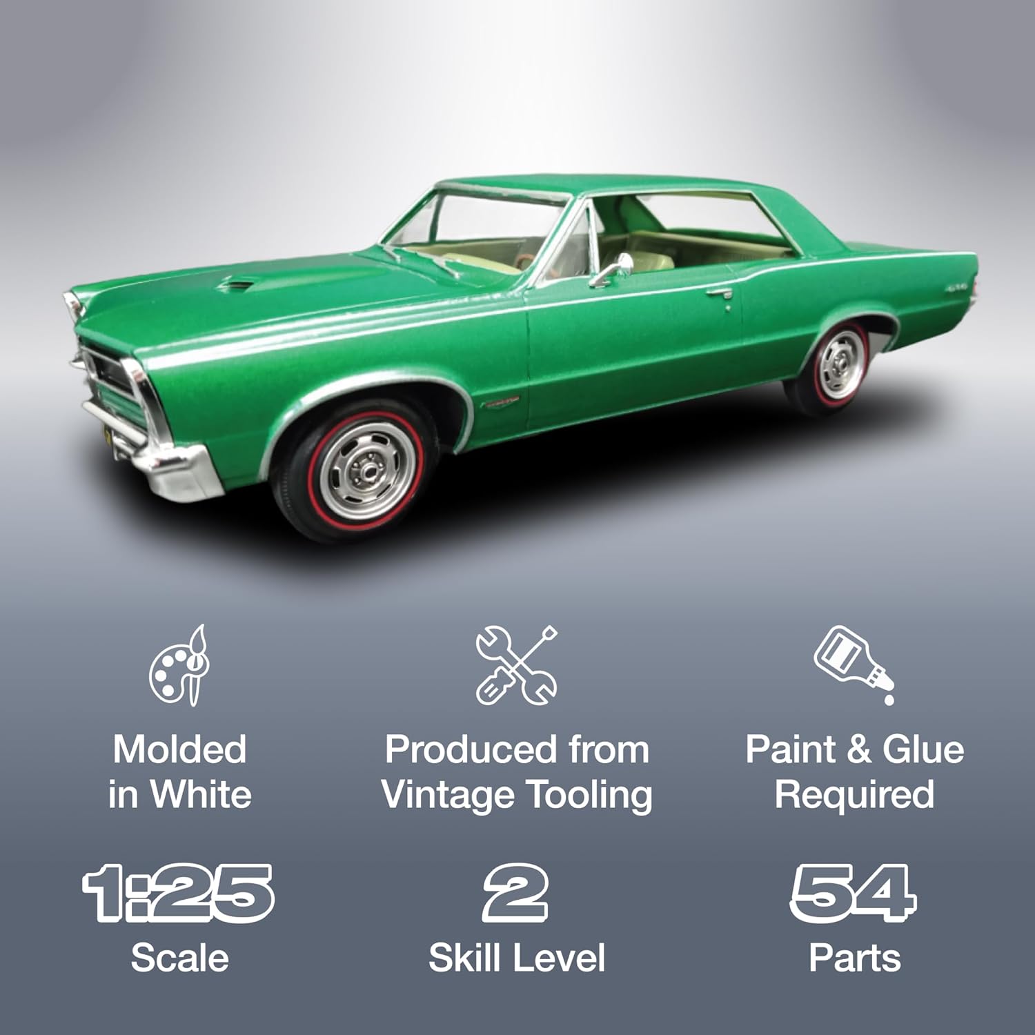 AMT 1965 Pontiac GTO Hardtop Craftsman Plus 1:25 Scale Model Kit - Image 2