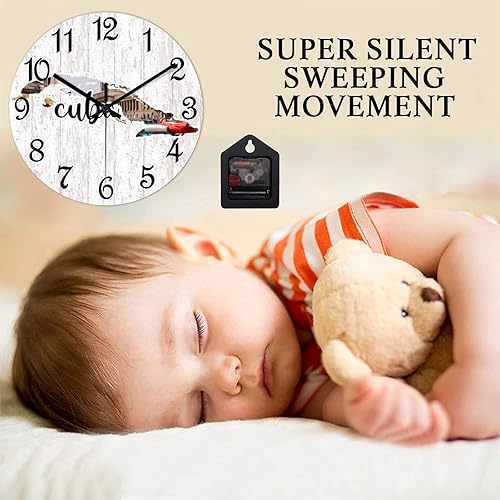 Miniatura 4 de Funlucy The View of Cuba - Reloj redondo de madera con mapa de Cuba, reloj de pared de 10 pulgadas, silencioso, sin tictac, funciona con pilas, para