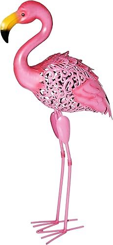 Owlgift Estatuas y esculturas de jardín de grúa de 29 pulgadas, estatuas de jardín de grúa azul de metal alto, estatua de pájaros para patio,