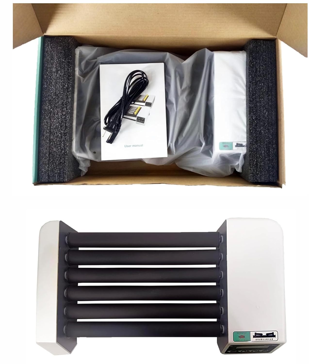 Digital Tube Rollers Mixer 6 Rollers Lab Roller Shaker with 6 Rollers Horizontal Rolling Speed 20 to 80rpm Timing 1min - 23h59min Digital Setting for Speed and Time Brushless Motor