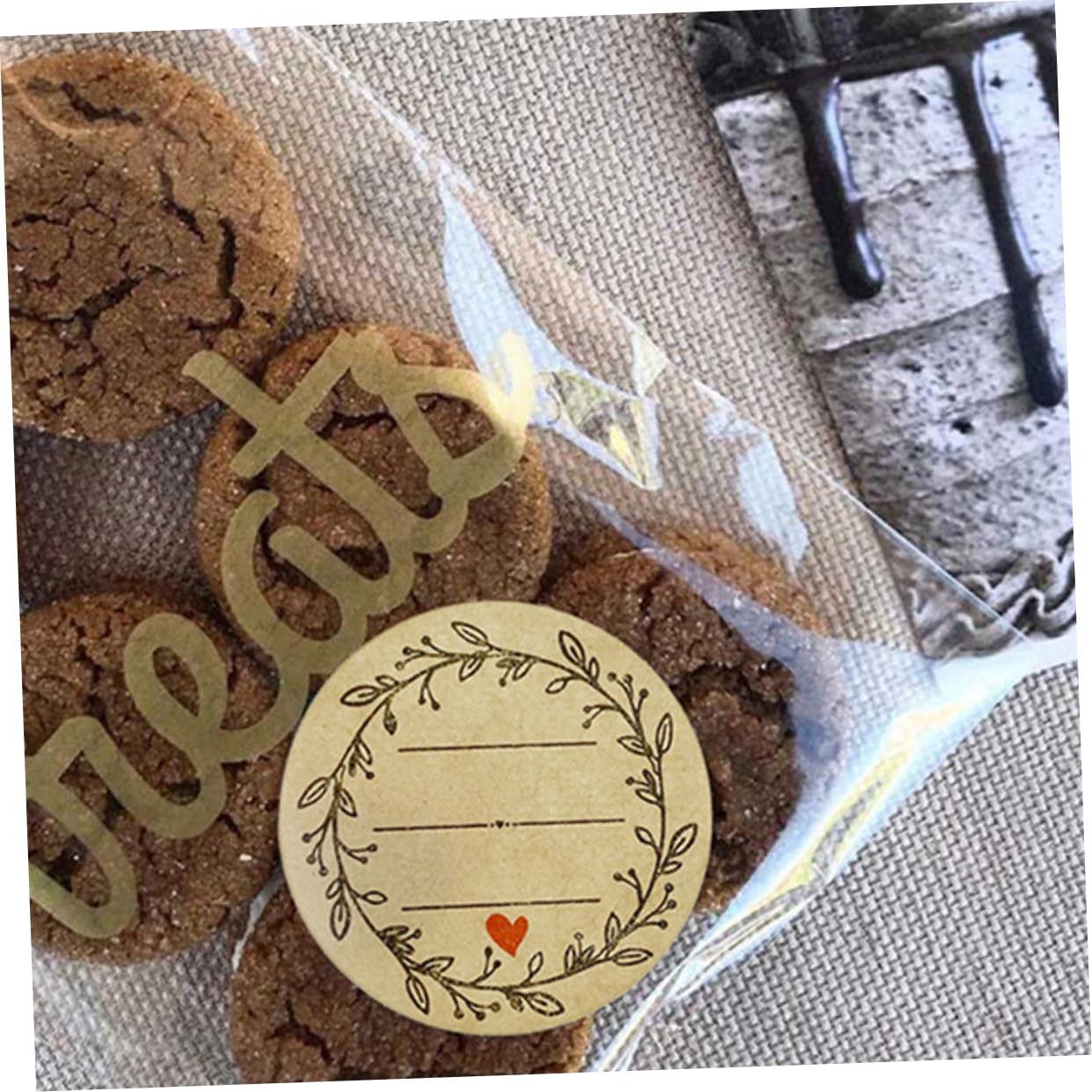 Sewroro 10rouleaux Étiquettes Autocollantes De Décoration Pour Pâtisserie De Stickers Kraft Autoadhésifs Pour Enveloppes Et Idéales Pour Fêtes Et Événements
