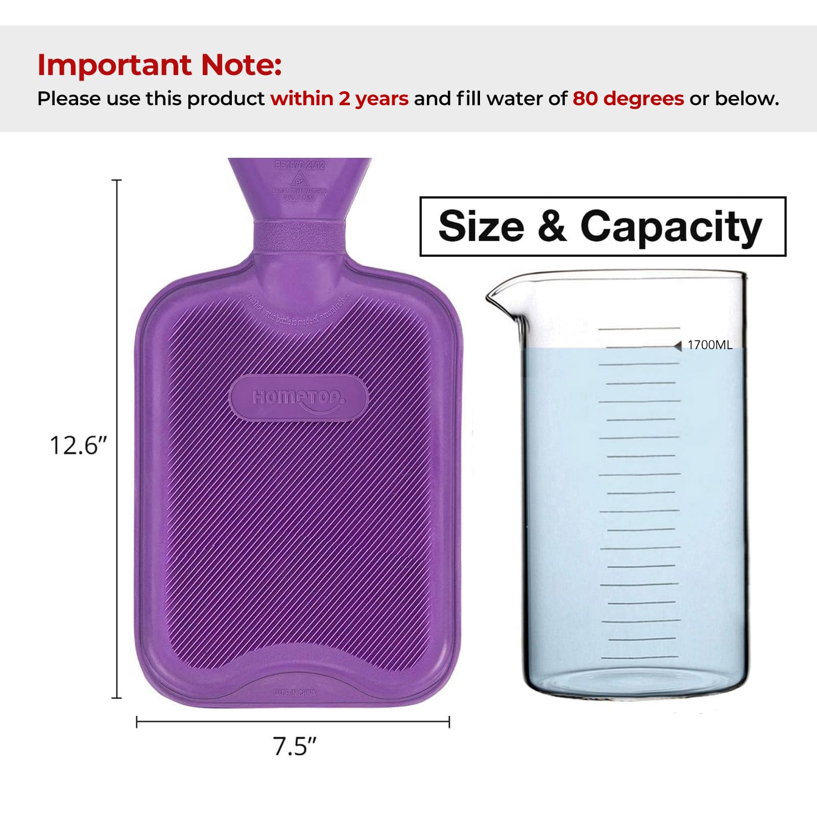 Borsa Dell'Acqua Calda, Borsa per L'Acqua Calda con Peluche Morbida Copertura 2L, Aiuta a Fornire Calore e Comfort, Ottimo Ideale per Mamma E Papà (Yellow)