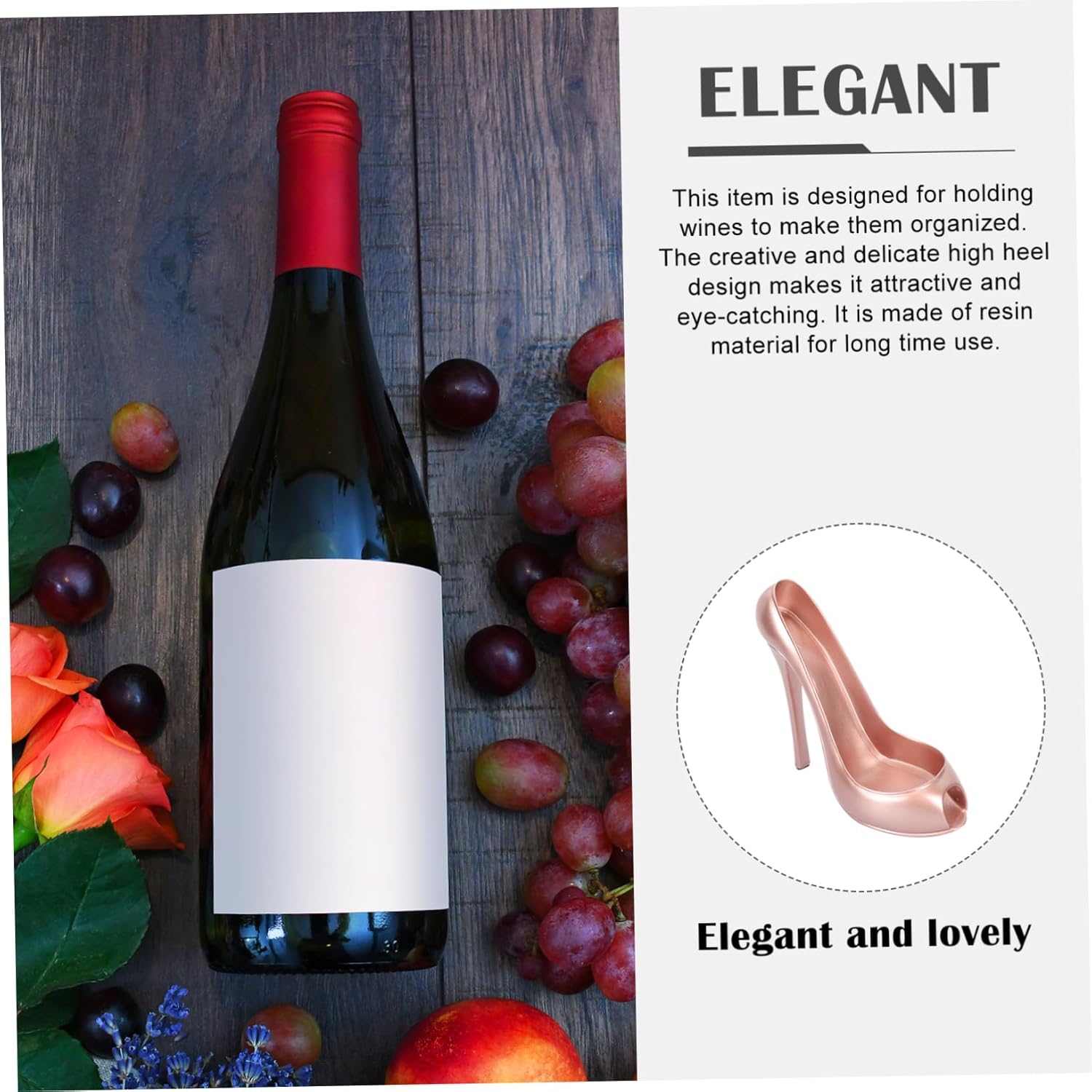 Wine Collection Holder High Heel Ornament Resin Decor Wine Rack Living Decor