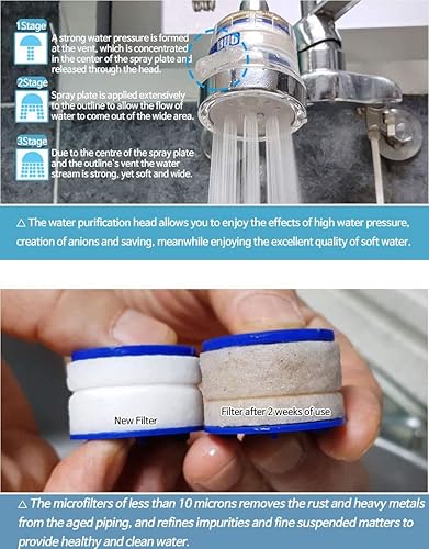 Miniatura 5 de AquaDuo SF-1000 - Cabezal de fregadero de aniones flexible con filtro de agua para montaje en grifo (tipo cobra) (filtro de eliminación de óxido 1EA)