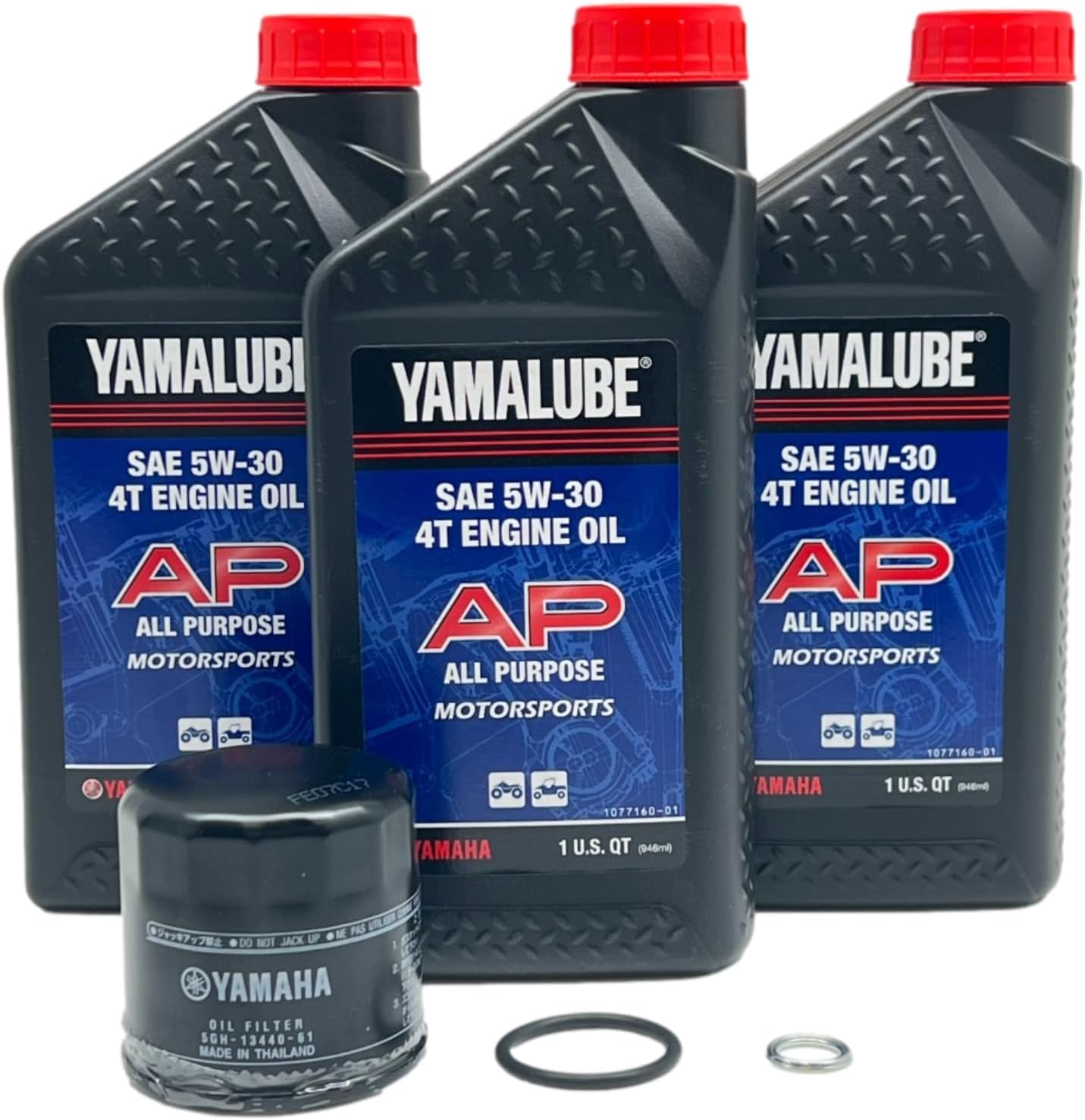 Yamaha Viking 700/ Viking VI 700 (2014-2024) all Models Cold Weather Oil Filter Change Kit Yamaha Part# 5GH-13440-90-00 Supercedes Part# 5GH-13440-80-00 and 4 Quarts All Purpose LUB-5W30-AP-12