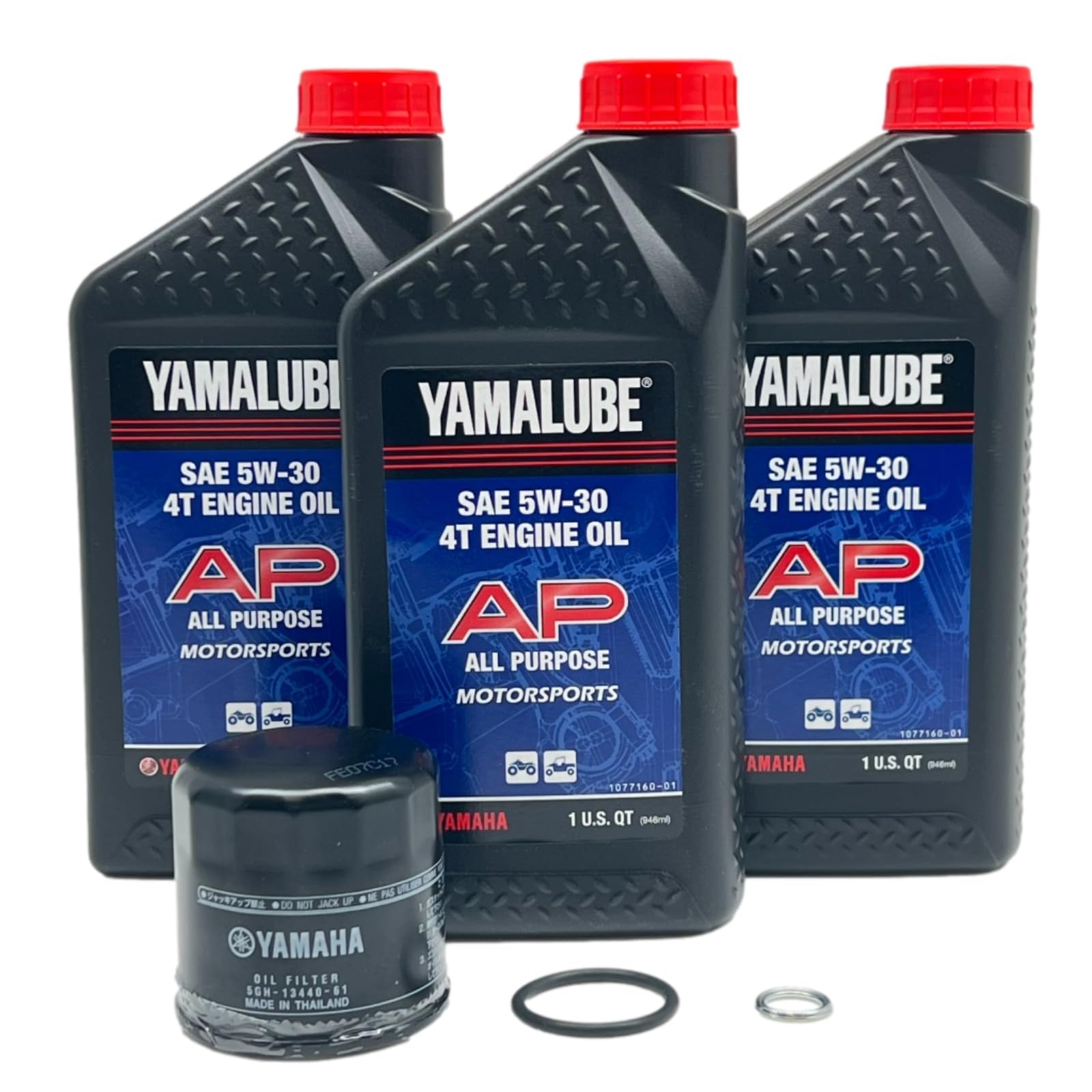 Yamaha Viking 700/ Viking VI 700 (2014-2024) all Models Cold Weather Oil Filter Change Kit Yamaha Part# 5GH-13440-90-00 Supercedes Part# 5GH-13440-80-00 and 4 Quarts All Purpose LUB-5W30-AP-12