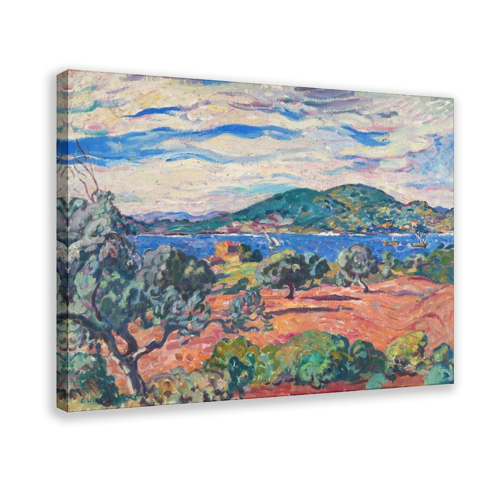 DFJyjFGJJ Louis Valtat,Bay in Antheor 1907 Wall Decoration Poster Family Bar Restaurant Garage Cafe Art Sign Gift 12" L X 18" W