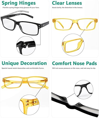 Vista 22 de Eyekepper Vintage Reading Glasses for Men - 5 Pack Spring Hinges Classic Readers