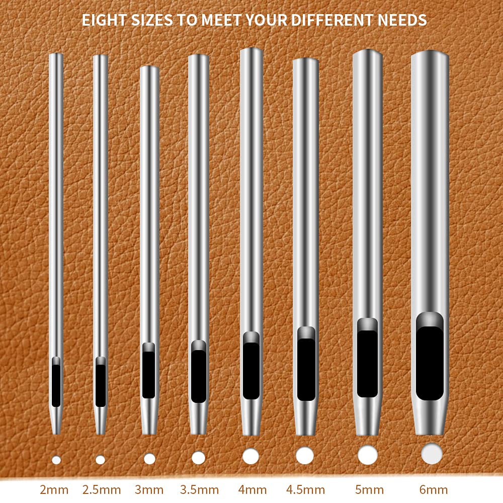 Lot De 5 Emporte-pièces Creux Pour Cuir - Pour La Fabrication De Sacs De Ceinture Et De Portefeuilles