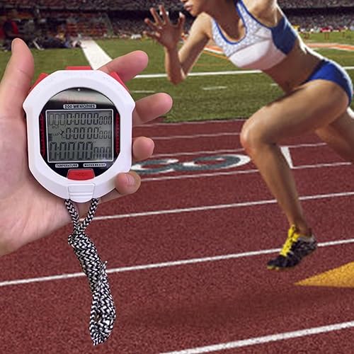 Miniatura 7 de Profesional de mano LCD Digital cronómetro temporizador para atletismo cronógrafo electrónico impermeable preciso reloj deportivo