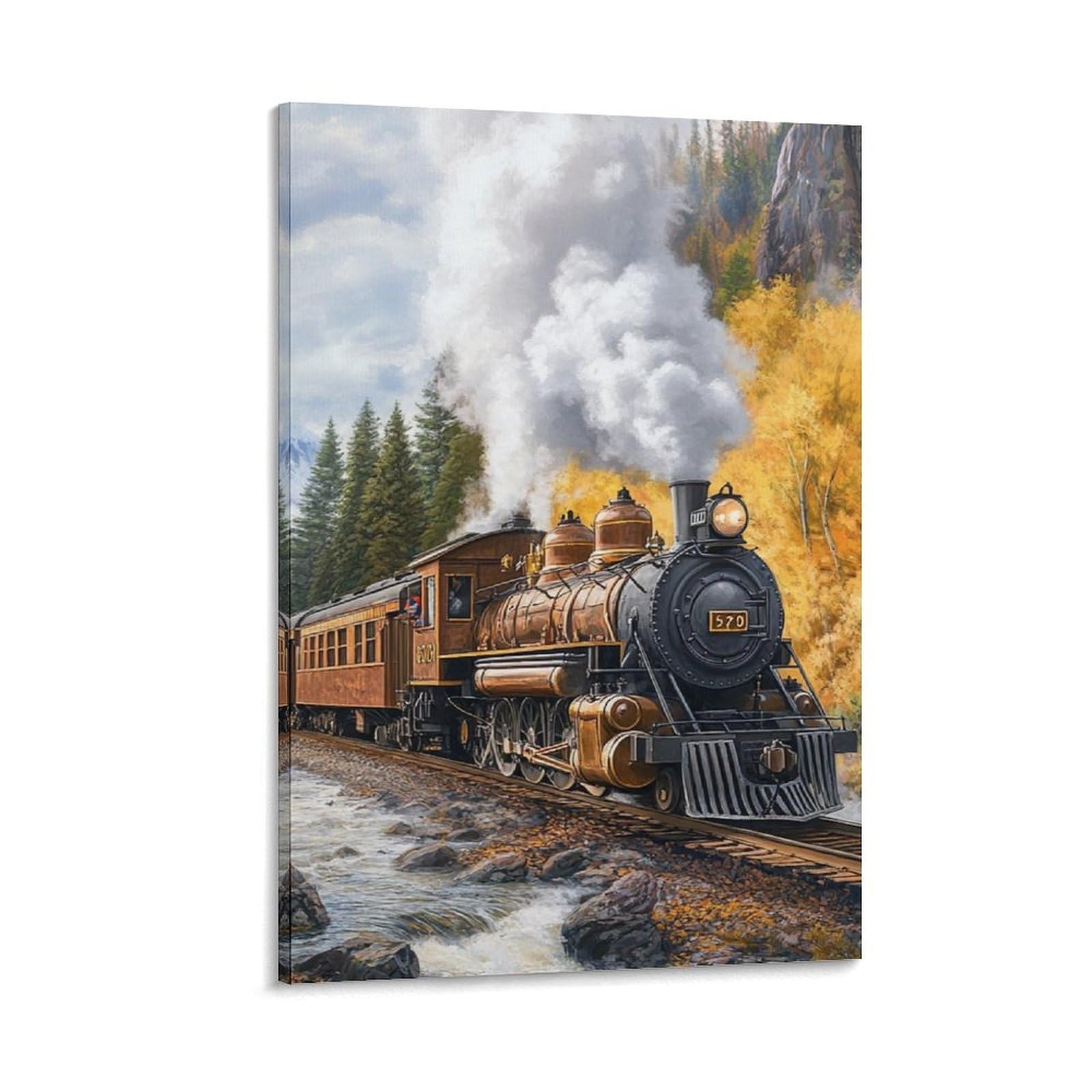 Tableau impression sur toile train à vapeur affiche de salon - 6