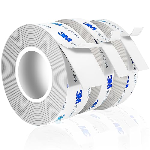 Miniatura 9 de Strongest Double Sided Tape,Waterproof Heavy Duty Mounting Tape, Length 29.5 Ft (Width 1.18in & 0.59in), White Strong Adhesive Foam Tape for Walls