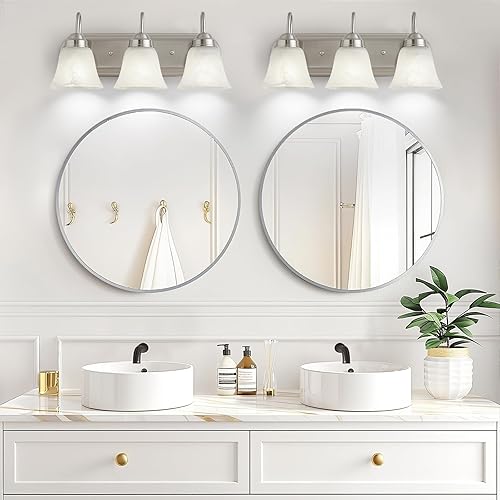 Miniatura 6 de 3 luces de tocador de baño, lámparas de baño sobre el espejo, accesorios de iluminación modernos, lámpara de pared de níquel cepillado, luces de