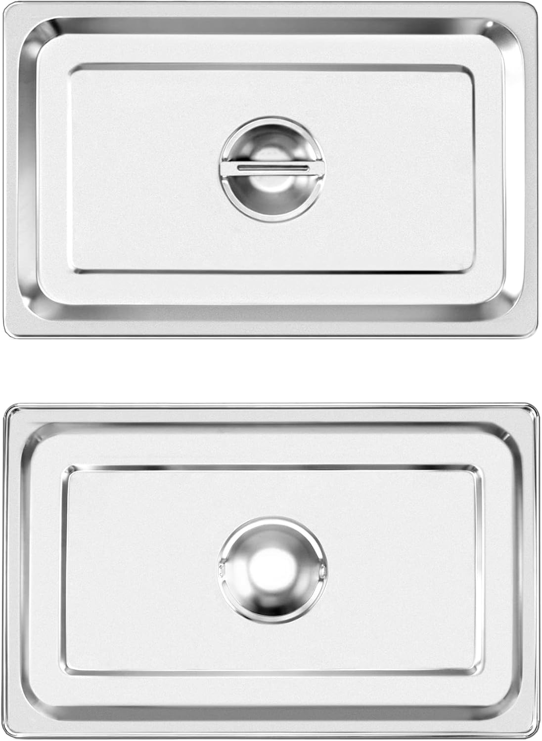 QWORK Full Size Stainless Steel Steam Table Pan Cover with Handle - Set of 2, Durable Lid for Steam Pans - Image 7