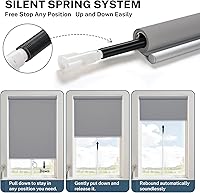 Vista 6 de Persianas enrollables opacas sin cordones con aislamiento térmico, impermeables, resistentes al fuego, resistentes a las arrugas, persianas