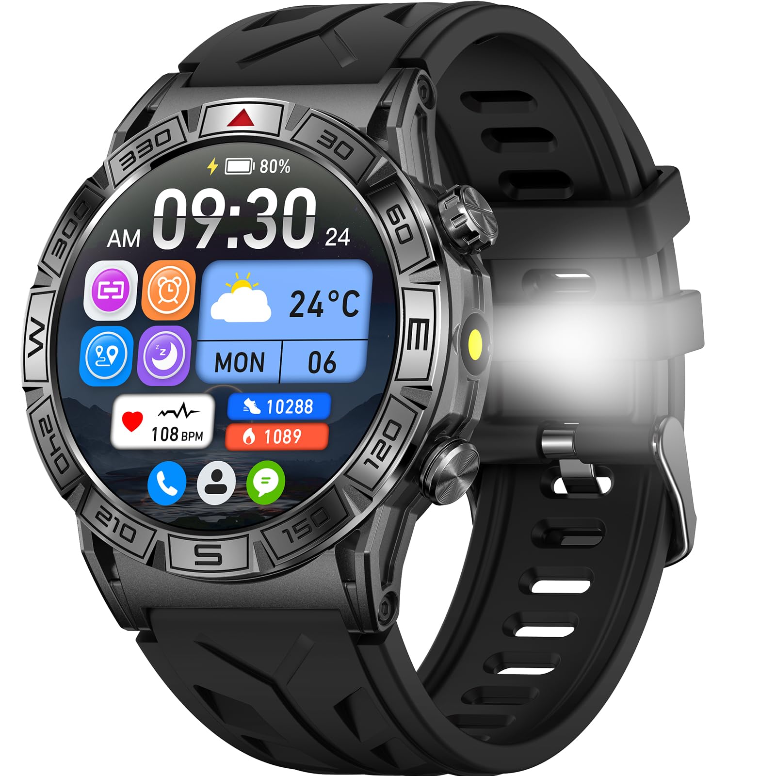 Smartwatch pour Homme Femme, 1,43" HD Smartwatch avec appels Whatsapp, 1ATM étanche, 107+ Modes Sportifs, Surveillance du Sommeil, Cardiaque pour Android iOS