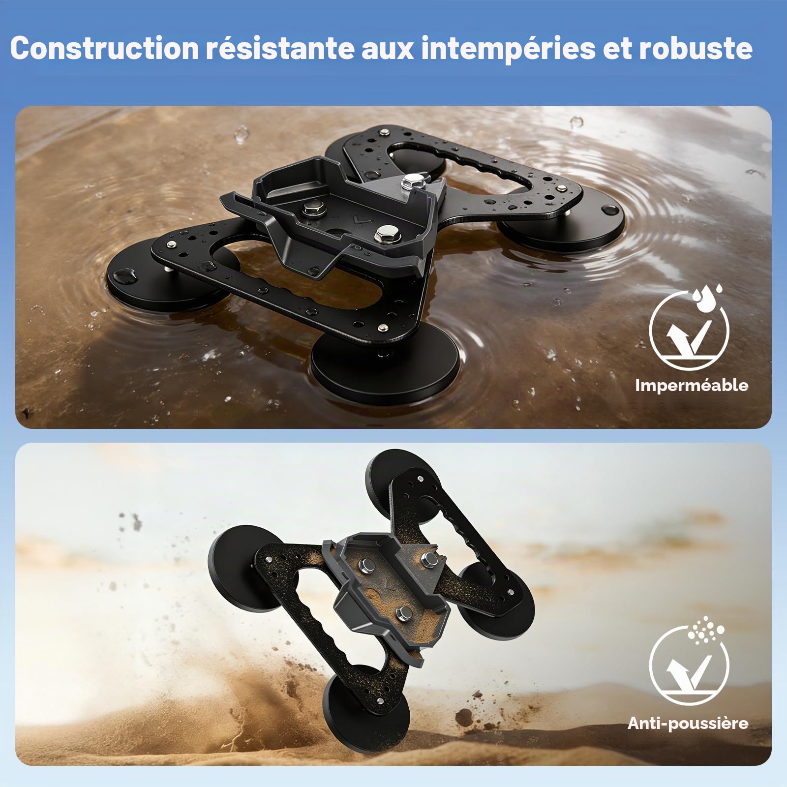 XLTTYWL Support Magnétique pour Starlink Mini, Alliage d'aluminium avec bases magnétiques haute résistance (145 kg/320 lbs) pour Starlink Mini / Mini X Dishy VR, Camping-car, Galerie de toit et Balcon