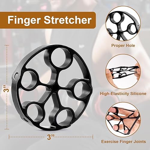 Miniatura 4 de BLEUM CADE Entrenador de fuerza de agarre, paquete de 5 dispositivos de fortalecimiento de manos con niveles de resistencia ajustables, fortalecedor