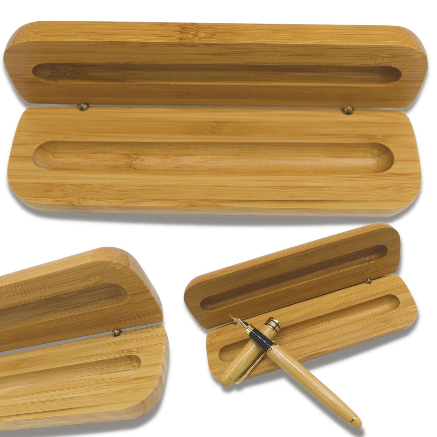 Amore Legno Sforza Penna Stilografica Elegante, Regalo Uomo Donna Laurea Compleanno con Frasi Motivazionali, Scatola Bamboo