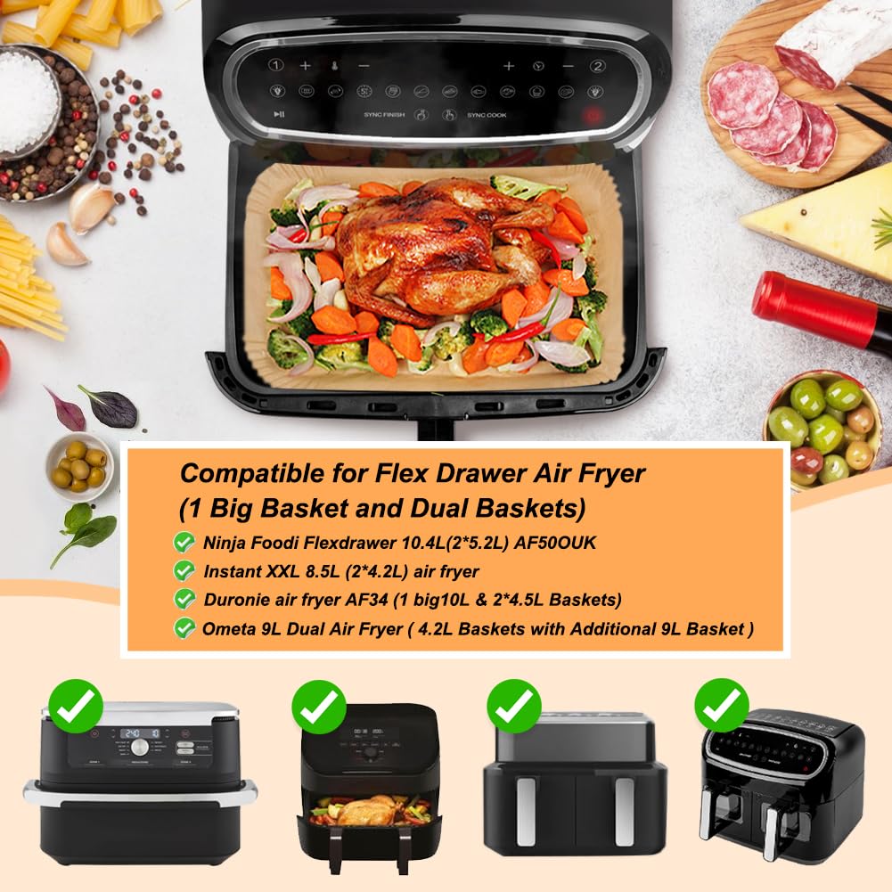 120 Fodere per Friggitrice Ad Aria Compressa per Cassetti Ninja Flex